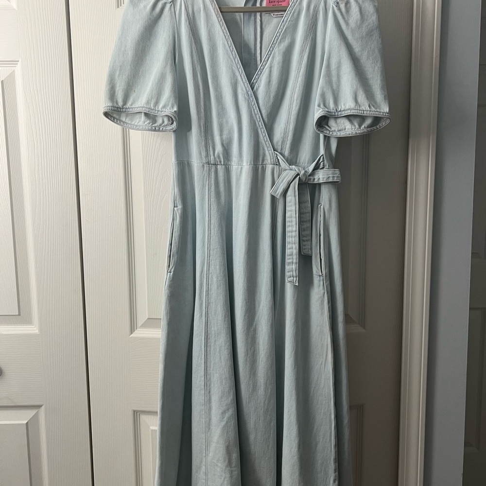 Light Blue Wrap Dress